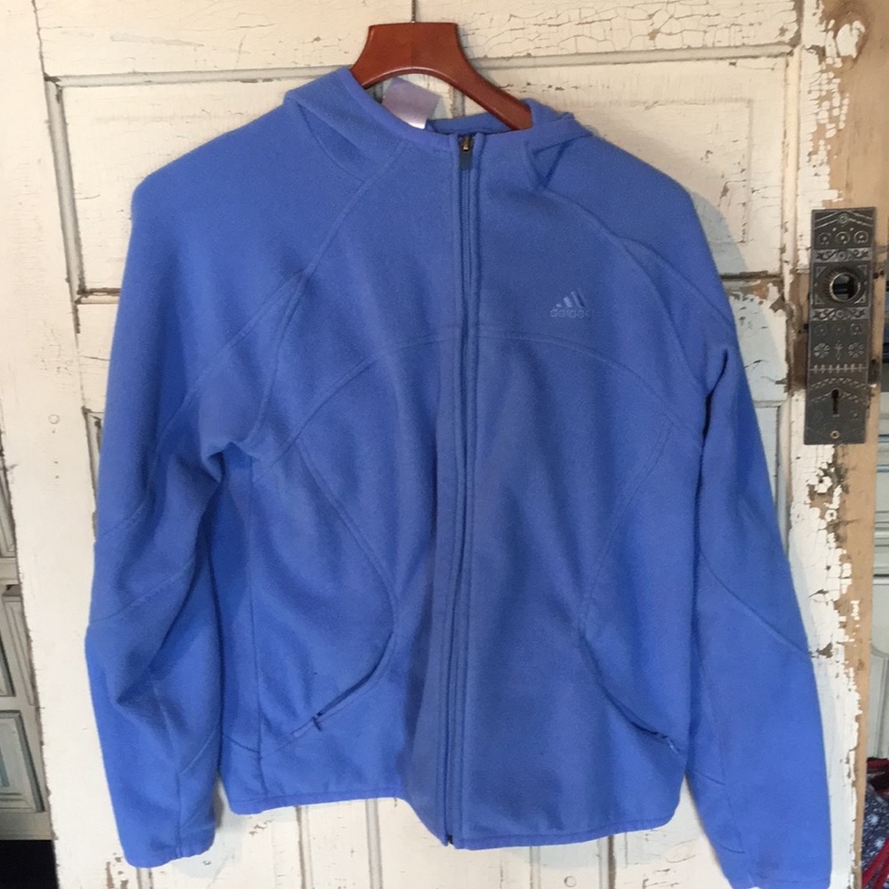 Adidas climaWarm Blue fleece zip hoodie w pockets